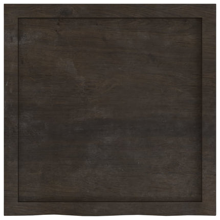bordplade 60x60x(2-6) cm behandlet massivt egetræ mørkebrun