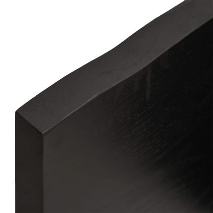 bordplade 80x60x(2-4) cm behandlet massivt egetræ mørkebrun