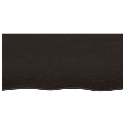 bordplade 100x50x2 cm behandlet massivt egetræ mørkebrun
