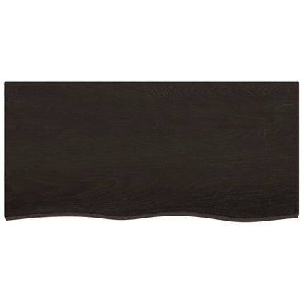 bordplade 100x50x(2-4) cm behandlet massivt egetræ mørkebrun