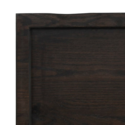 bordplade 100x50x(2-6) cm behandlet massivt egetræ mørkebrun