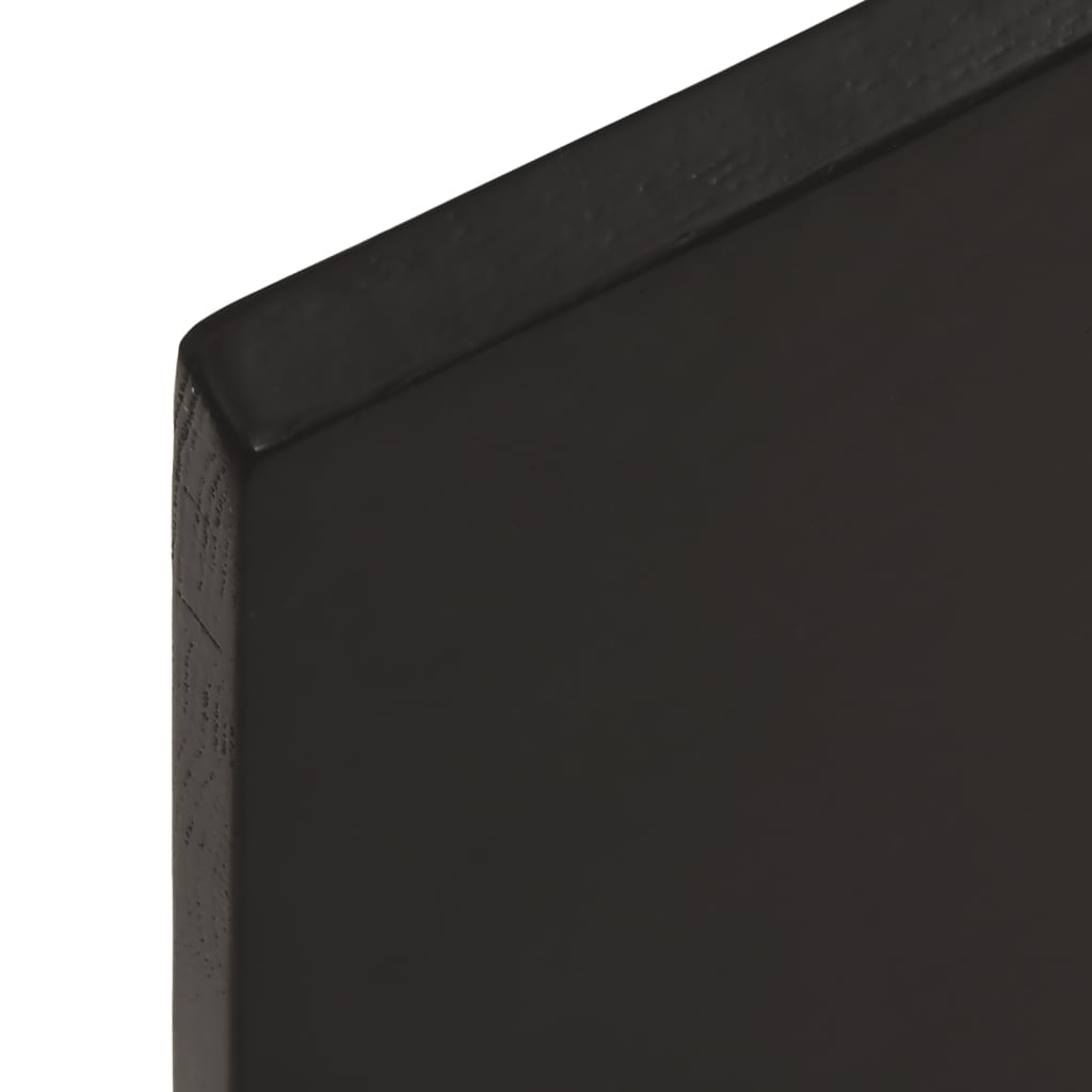 bordplade 100x60x2 cm behandlet massivt egetræ mørkebrun