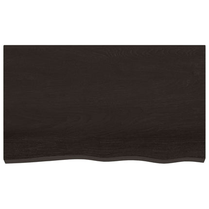 bordplade 100x60x(2-6) cm behandlet massivt egetræ mørkebrun