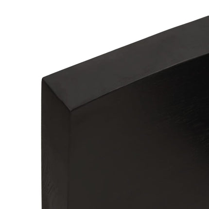 bordplade 100x60x(2-6) cm behandlet massivt egetræ mørkebrun