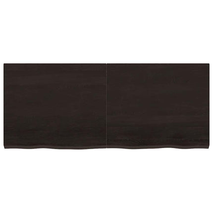 bordplade 120x50x(2-4) cm behandlet massivt egetræ mørkebrun