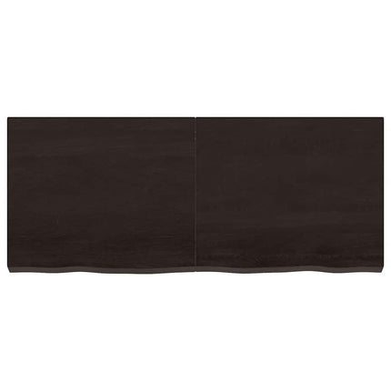 bordplade 120x50x(2-6) cm behandlet massivt egetræ mørkebrun
