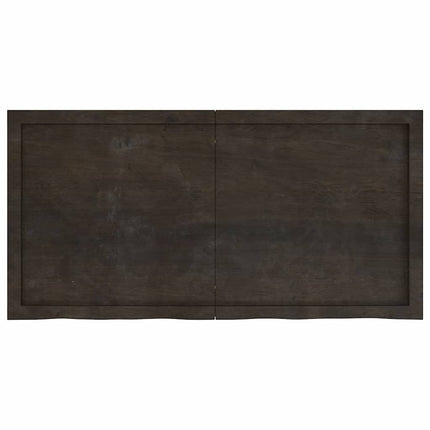 bordplade 120x60x(2-4) cm behandlet massivt egetræ mørkebrun