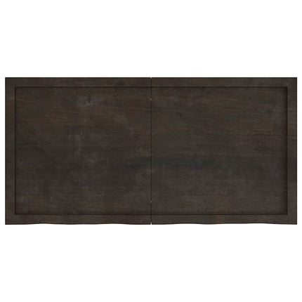 bordplade 120x60x(2-6) cm behandlet massivt egetræ mørkebrun