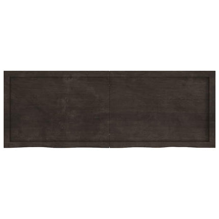 bordplade 140x50x(2-4) cm behandlet massivt egetræ mørkebrun