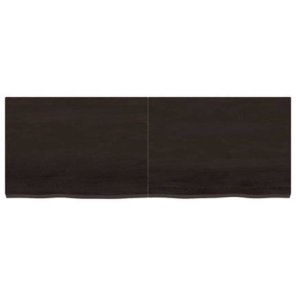 bordplade 140x50x(2-4) cm behandlet massivt egetræ mørkebrun
