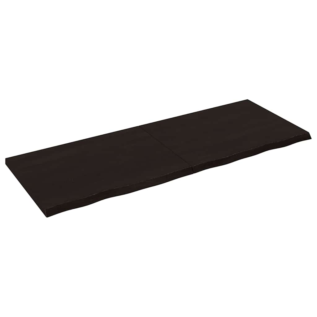 bordplade 160x60x(2-4) cm behandlet massivt egetr mrkebrun