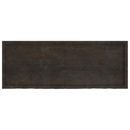 bordplade 160x60x(2-4) cm behandlet massivt egetræ mørkebrun