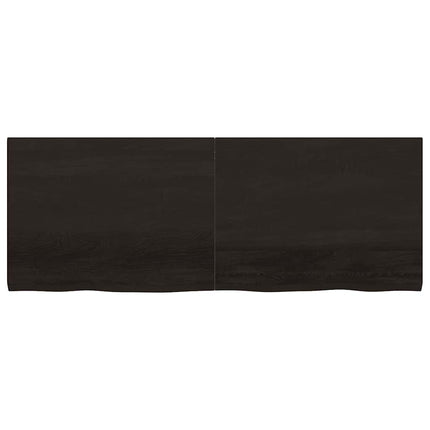 bordplade 160x60x(2-4) cm behandlet massivt egetræ mørkebrun