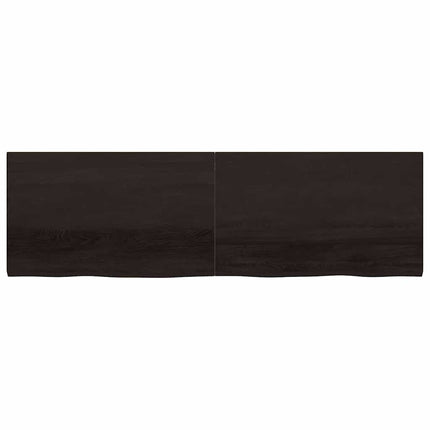 bordplade 200x60x(2-4) cm behandlet massivt egetræ mørkebrun