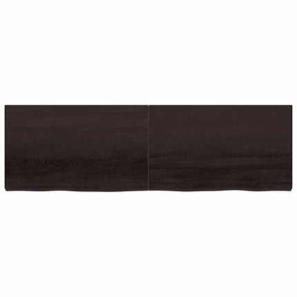 bordplade 200x60x(2-6) cm behandlet massivt egetræ mørkebrun
