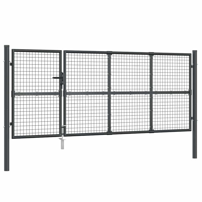 havelåge i net antracitgrå 350x125 cm galvaniseret stål