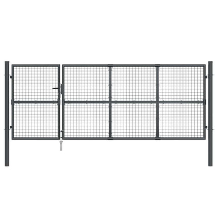 havelåge i net antracitgrå 350x125 cm galvaniseret stål
