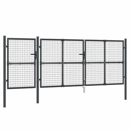 havelåge i net antracitgrå 400x125 cm galvaniseret stål