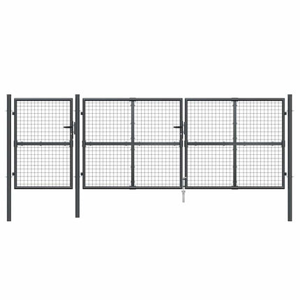 havelåge i net antracitgrå 400x125 cm galvaniseret stål