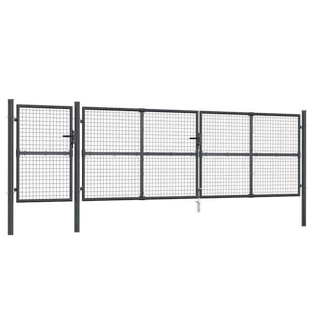 havelåge i net antracitgrå 500x125 cm galvaniseret stål