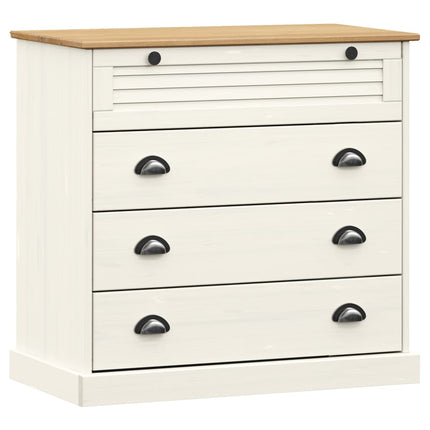 kommode VIGO 80x40x76 cm massivt fyrretræ hvid