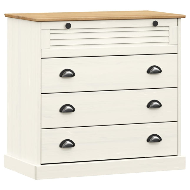 kommode VIGO 80x40x76 cm massivt fyrretræ hvid
