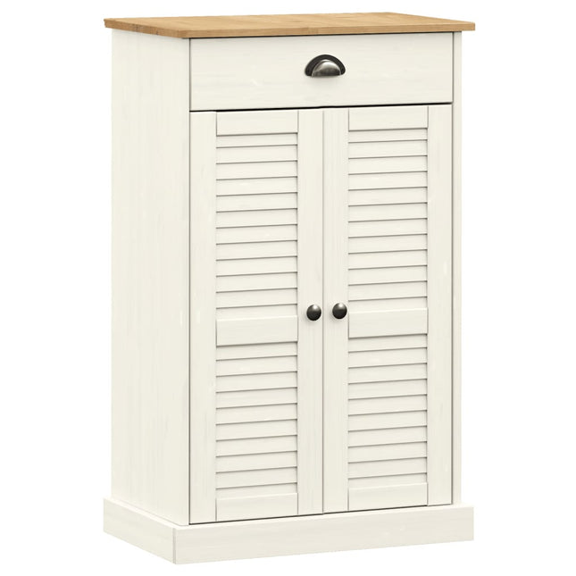 skoskab VIGO 60x35x96 cm massivt fyrretræ hvid