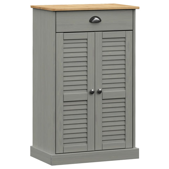 skoskab VIGO 60x35x96 cm massivt fyrretræ grå