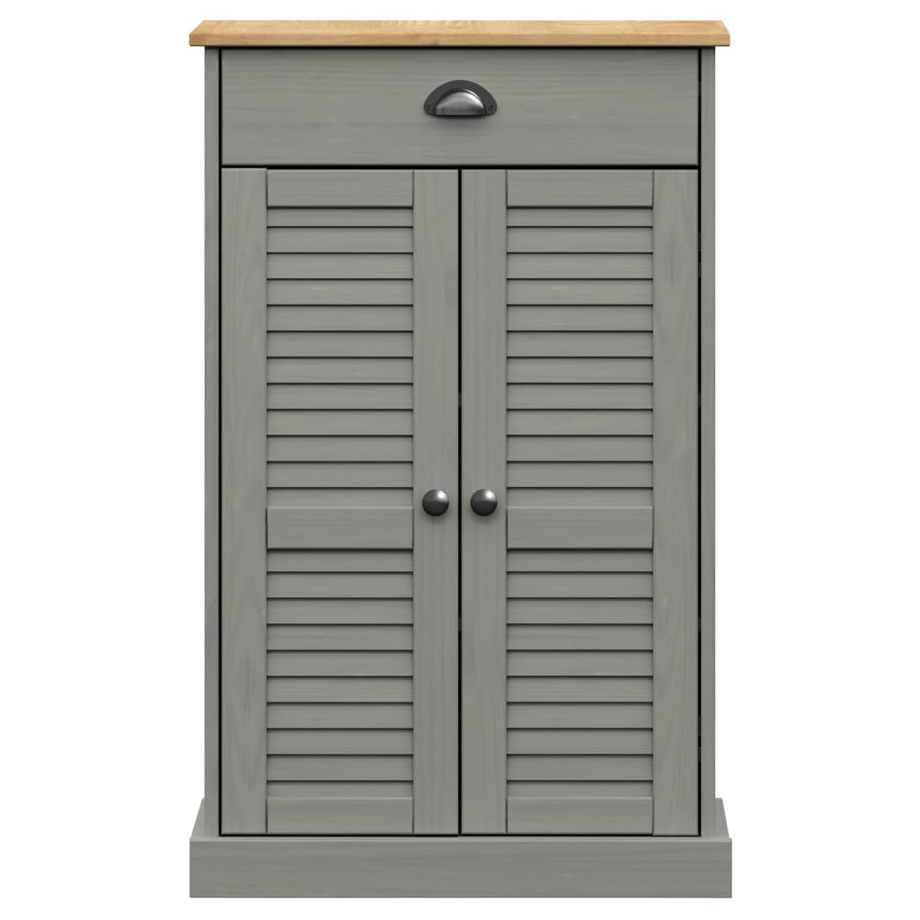 skoskab VIGO 60x35x96 cm massivt fyrretræ grå