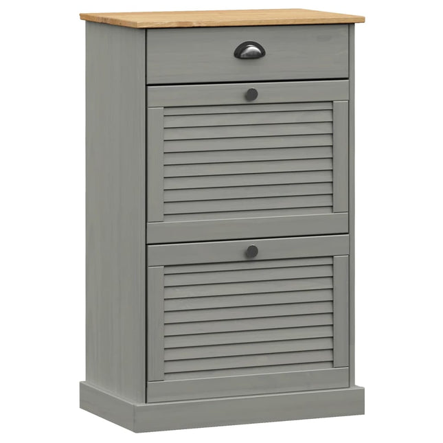 skoskab VIGO 60x35x96 cm massivt fyrretræ grå