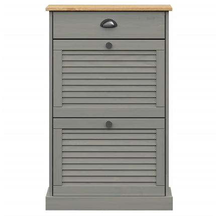skoskab VIGO 60x35x96 cm massivt fyrretræ grå