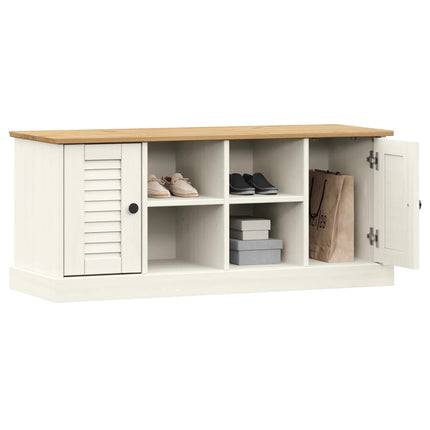 skobænk VIGO 106x35x45 cm massivt fyrretræ hvid