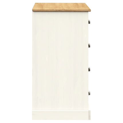 skænk med skuffer VIGO 113x40x75 cm massivt fyrretræ hvid
