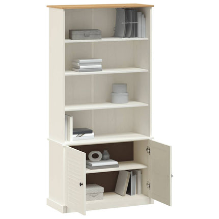 bogreol VIGO 85x35x170 cm massivt fyrretræ hvid