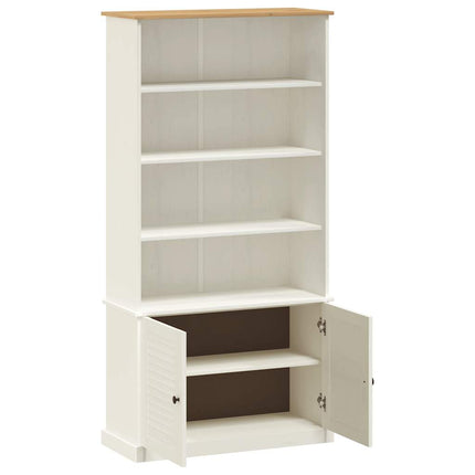 bogreol VIGO 85x35x170 cm massivt fyrretræ hvid