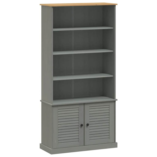 bogreol VIGO 85x35x170 cm massivt fyrretræ grå