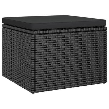 sofasæt til haven 4 dele med hynder polyrattan sort