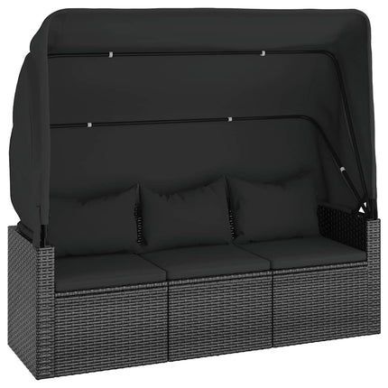 sofasæt til haven 4 dele med hynder polyrattan sort