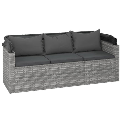 sofasæt til haven 4 dele med hynder polyrattan grå