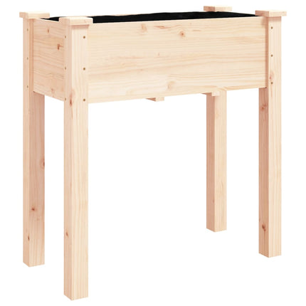 plantekasse med foring 71x37x80 cm massivt fyrretræ
