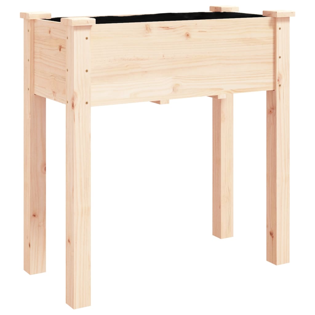 plantekasse med foring 71x37x80 cm massivt fyrretræ