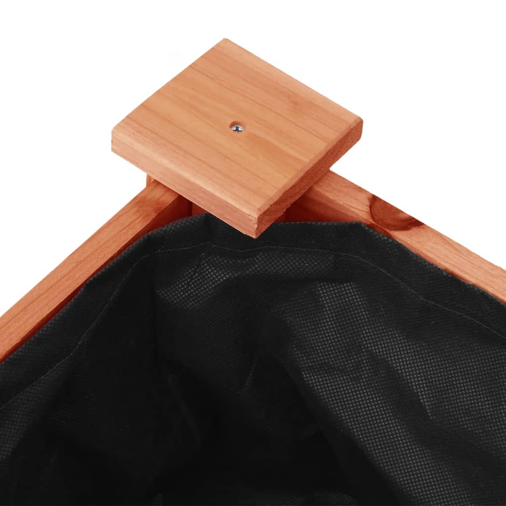 plantekasse med foring 71x37x80 cm massivt fyrretræ brun