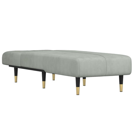 chaiselong velour lysegrå