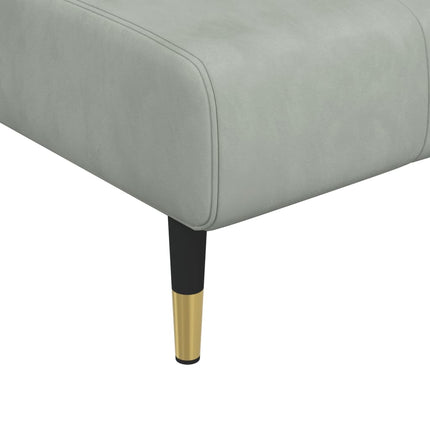 chaiselong velour lysegrå