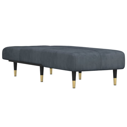 chaiselong velour mørkegrå