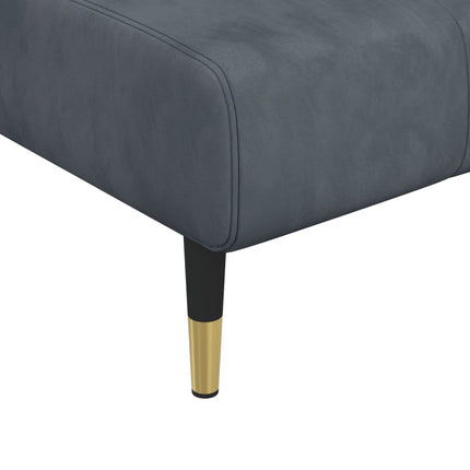 chaiselong velour mørkegrå
