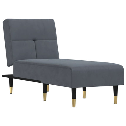 chaiselong velour mørkegrå