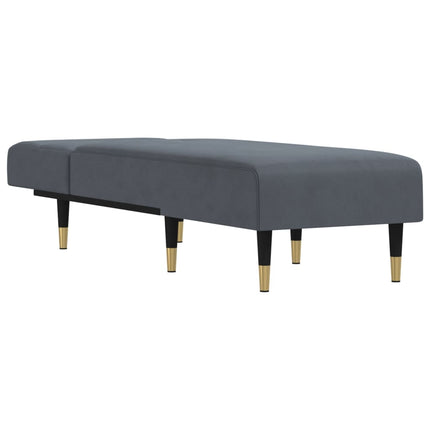 chaiselong velour mørkegrå