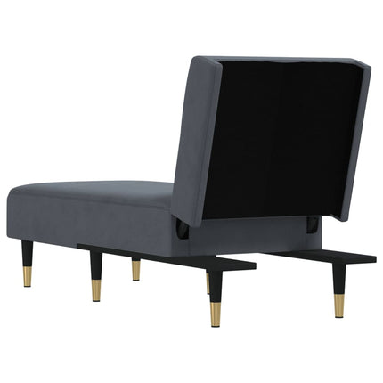 chaiselong velour mørkegrå
