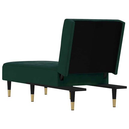 chaiselong velour mørkegrøn